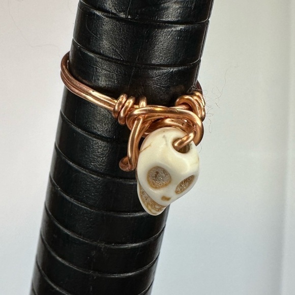 Skull ring handmade copper wire wrap - Picture 1 of 4